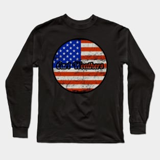 Carl Weathers / USA Flag Vintage Style Long Sleeve T-Shirt